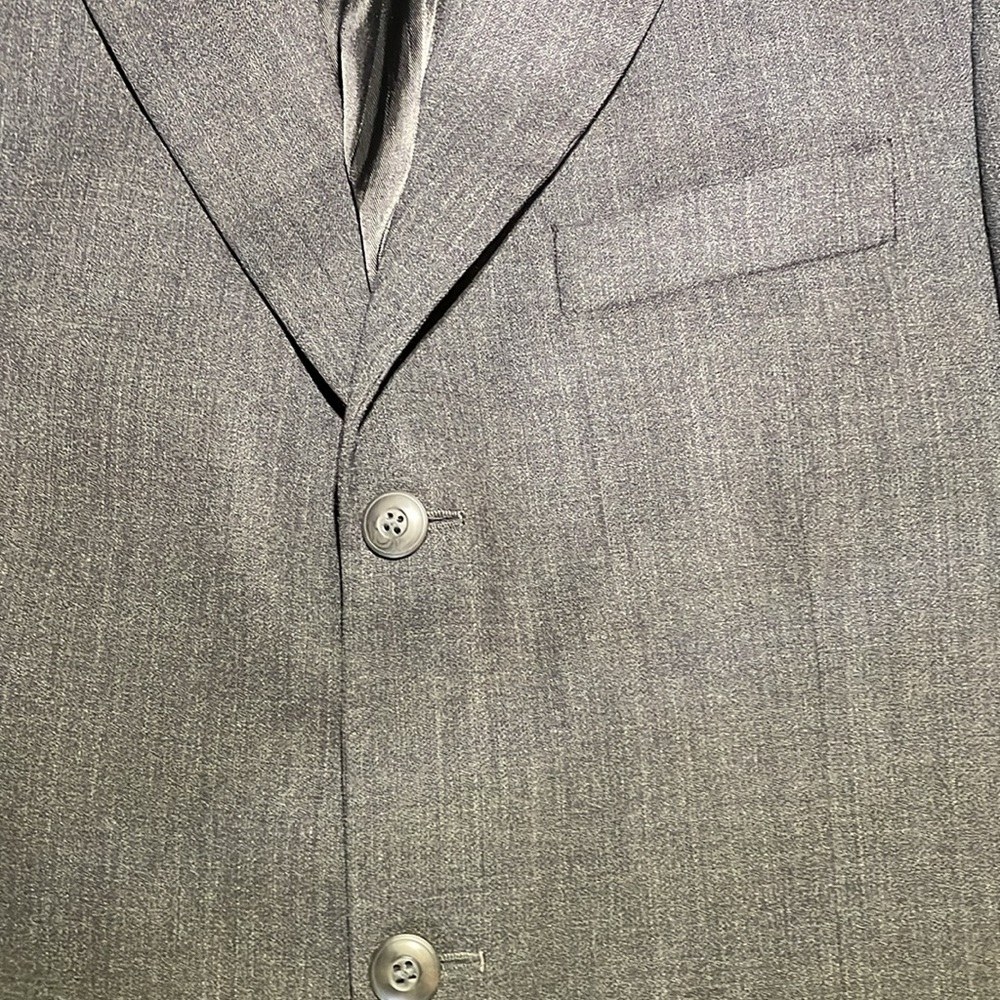 Bachrach Three Button Wool 40r Charcoal Gray Suit… - image 2